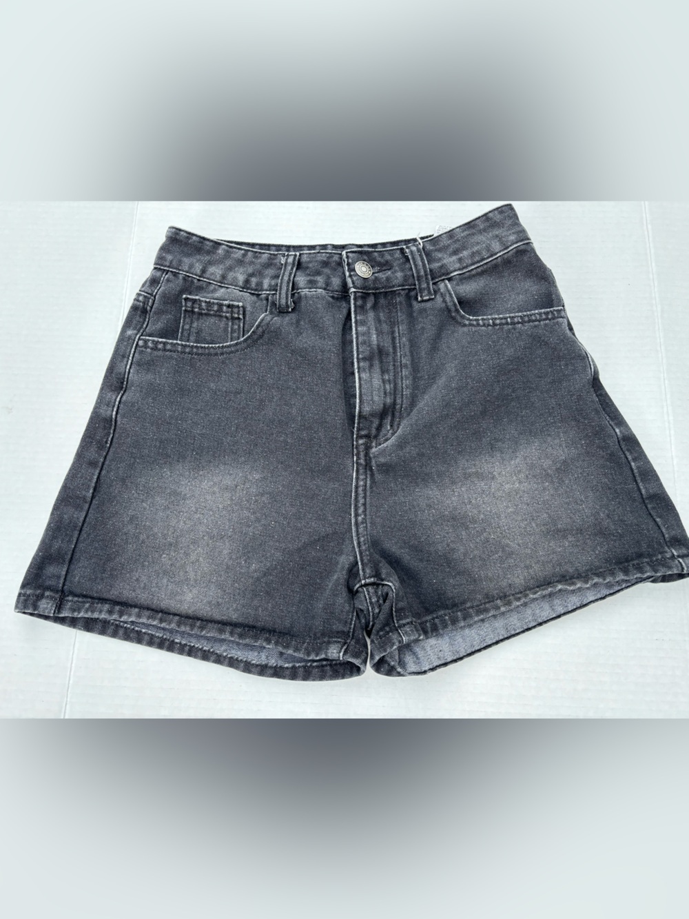 ROMWE Grunge Punk Winged Skull Black Denim Shorts – Y2K Alt Streetwear